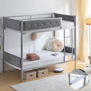 VINGLI Metal Bunk Bed Twin Over Twin Sturdy Frame with Safety Guard Rail & Removable Ladder
