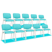 VINGLI Armless Stacking Chairs with Padded Seats