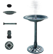 VINGLI 28" Bird Bath with Solar Power Lightweight Antique Outdoor Garden