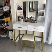 VINGLI Vanity Set with Mirror Modern White Makeup Table Vanity Dresser Desk White