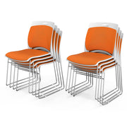 VINGLI 350lbs Stacking Chairs Set Ergonomic Plastic Padded Seat & Back