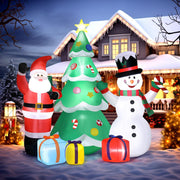 VINGLI 6/7.7/8 ft Height Inflatable LED Lighted Christmas Tree Santa Snowman Blow up Yard Decoration