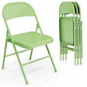 VINGLI Portable Folding Chairs 350lbs All Steel Metal Frame Stackable Commercial Seat