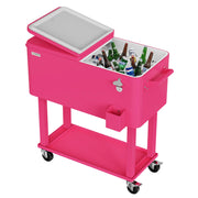 VINGLI 80 Quart Ice Chest Rolling Patio Cooler Wagon Cart