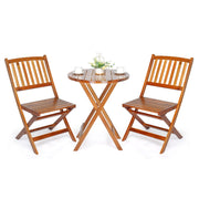 VINGLI 3Pcs Patio Bistro Set Outdoor Acacia Wood Chair and Table