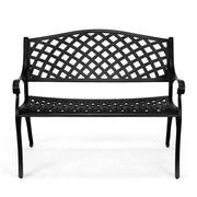 VINGLI 40.5in Patio Garden Bench Outdoor Metal Seat Black/Bronze