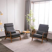 VINGLI AC106 Mid-Century High Back Armchair with Pillow Upholstered
