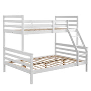 Vingli Double-Layer Mother-in-Law Cross Brace Guardrail Twin Pine Wooden Bed White