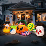 VINGLI Inflatable Halloween Pumpkin Decorations with LED Lights
