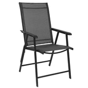 VINGLI Upgraded Portable Patio Folding Chair Black/ Grey/ Blue