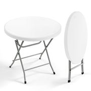 VINGLI 32" Portable Folding Table Plastic Card Table Round