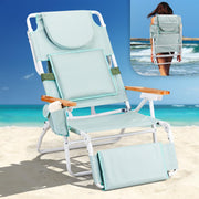 VINGLI Portable Beach Chair with Foot Rest