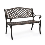 VINGLI 40.5in Patio Garden Bench Outdoor Metal Seat Black/Bronze