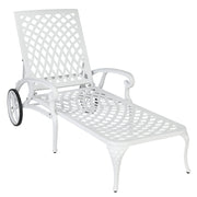 VINGLI Cast Aluminum Chaise Lounge Outdoor Chair with 3-Position Adjustable Bronze/Black/White