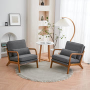 VINGLI Modern Accent Chair with Rubber Wood Frame and Lumbar Pillow