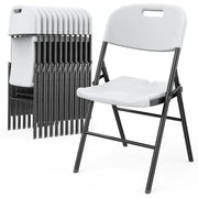 VINGLI Heavy Duty Folding Chairs Portable HDPE Plastic Seat with Steel Frame
