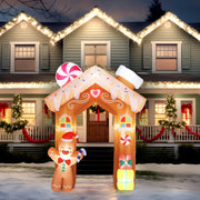 VINGLI 6ft Tall Christmas Gingerbread Archway Inflatable for Indoor Outdoor Garden Decor