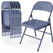 VINGLI Portable Folding Chairs 350lbs All Steel Metal Frame Stackable Commercial Seat