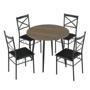 VINGLI 5-Piece Round Table and Chair Set Modern Dining Table and Chairs Set