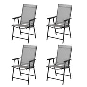 VINGLI Upgraded Portable Patio Folding Chair Black/ Grey/ Blue