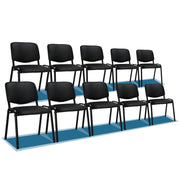 VINGLI Armless Stacking Chairs with Padded Seats