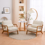 VINGLI AC105 Modern Accent Chair with Rubber Wood Frame and Lumbar Pillow