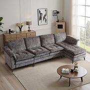 VINGLI 129'' L-Shaped Sectional Couches Reversible Sofa