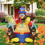 VINGLI 6/10FT Turkey with Pilgrim Hat/ Colorful Tail Thanksgiving Decor Party Decorations