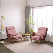 VINGLI AC106 Mid-Century High Back Armchair with Pillow Upholstered