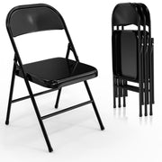 VINGLI Portable Folding Chairs 350lbs All Steel Metal Frame Stackable Commercial Seat