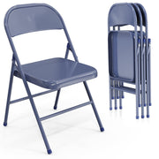 VINGLI Portable Folding Chairs 350lbs All Steel Metal Frame Stackable Commercial Seat