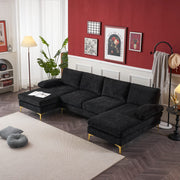 VINGLI SS105 110" Comfortable Chenille U-Shaped Sectional Sofa Couch