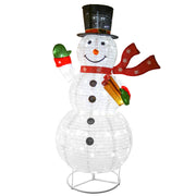 VINGLI Christmas Snowman Outdoor Decorations Pre-lit LED Lights Snowman with Broom/Birds
