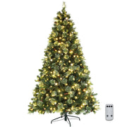 VINGLI 6ft Pre-lit Artificial Christmas Tree with LED Light Pinescones Xmas Pine Tree for Home Decoration Indoor Outdoor