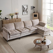 VINGLI 129'' L-Shaped Sectional Couches Reversible Sofa