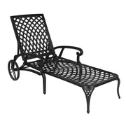 VINGLI Cast Aluminum Chaise Lounge Outdoor Chair with 3-Position Adjustable Backrest Patio Furniture