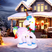 VINGLI 6.5ft Tall Christmas Unicorn Inflatable for Indoor Outdoor Garden Decor