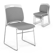 VINGLI 350lbs Stacking Chairs Set Ergonomic Plastic Padded Seat & Back