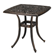 VINGLI Cast Aluminum Patio Bistro Dining Table with Umbrella Hole