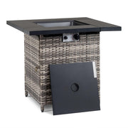 VINGLI Propane Fire Pit Table with Glass Wind Guard