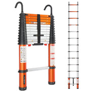 LUISLADDERS Multi-Use Telescoping Ladder Aluminum Extension Ladder One-Button Retraction 330 Lb Capacity