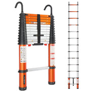 LUISLADDERS 6.5/8.5/10.5/12.5 FT Multi-Use Telescoping Ladder Aluminum Extension Ladder One-Button Retraction 330 Lb Capacity