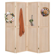 VINGLI 5 FT 4 Panel Portable Pegboard Display Wooden Folding Craft Show Jewelry Display