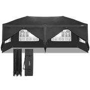 VINGLI 10X20 Feet 6 Removable Sidewalls Pop Up Canopy Tent White/ Black/ Blue