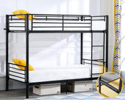 VINGLI Metal Bunk Bed Twin Over Twin Sturdy Frame with Safety Guard Rail & Removable Ladder