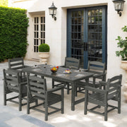 VINGLI All-Weather Patio Chairs Outdoor Dining Chairs with Curved Backrest