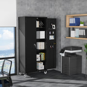 VINGLI 72 Inch Tall Metal Storage Cabinet with Locking Doors and 4 Adjustable Shelves Tool Cabinet with Pegboard