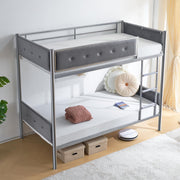 VINGLI Metal Bunk Bed Twin Over Twin Sturdy Frame with Safety Guard Rail & Removable Ladder