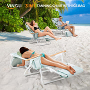 VINGLI Portable Beach Chair with Foot Rest