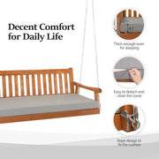 VINGLI 6FT Porch Swing Daybed 880Ibs Pine Wood Patio Hanging Swing with Cushions